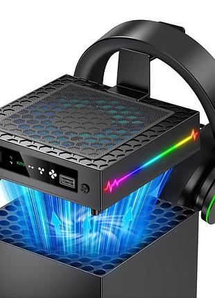 Вентилятор с автоматическим охлаждением для xbox series x с 9 режимами rgb-подсветки, система охлаждения с регулировкой темпе