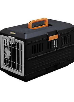 Переноска раскладная для собак и кошек fc-550 55×31,5×36,4 см iata для авиаперелетов до 12 кг черная ( iba026b )