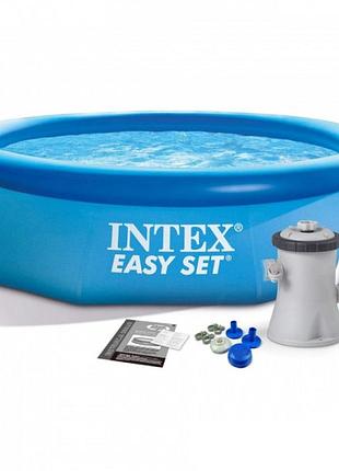 Наливной, надувной бассейн intex 28122 с картриджным фильтром (305*76 см, 3853 л)