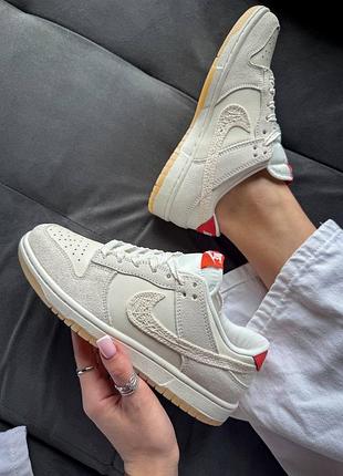 Женские кроссовки nike sb dunk low beige найк данк бежевого цвета