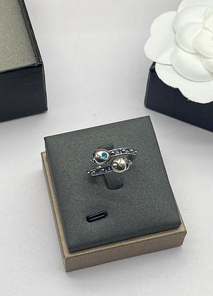 Кільце олександр макквін double skull crystal ring з кристалами люкс якість