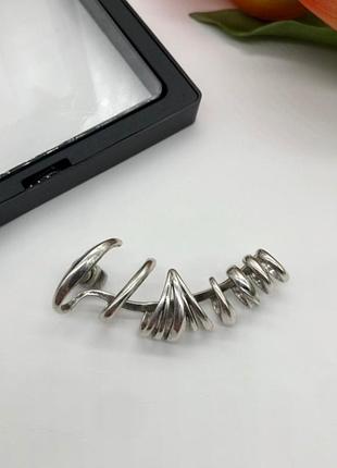 Каф олександр макквін spine skull ear cuff silver люкс якість