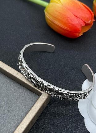 Браслет александр маккуин skeleton silver cuff bracelet со скелетом люкс качество