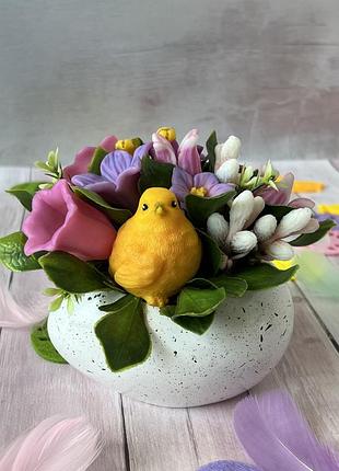 Пасхальная мини композиция с цыпленком. мыло ручной работы