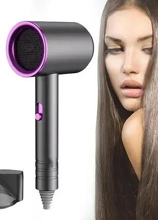 Компактный фен стайлер для сушки и укладки волос powerful hair dryer ly-335 2000 вт серый
