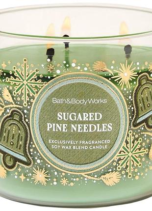 Свеча bath & body works sugared pine needles scented candle 3-wick 411 г