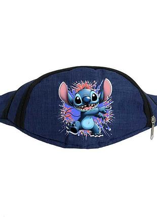 Поясная сумка бананка лило и стич (lilo & stitch 05) cappuccino toys синяя