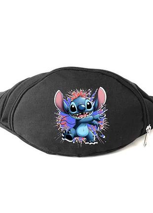 Поясная сумка бананка лило и стич (lilo & stitch 05) cappuccino toys черная
