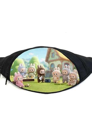 Поясна сумка бананка лабубу (gb-labubu 04) gear bag чорна