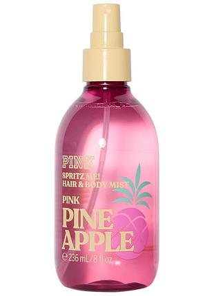 Спрей для волос и тела pink victoria’s secret pink pineapple hair & body mist 236 мл