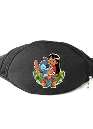 Поясная сумка бананка лило и стич (lilo & stitch 03) cappuccino toys черная