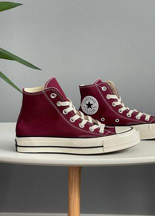 Женские кеды converse chuck taylor burgundy бордового цвета