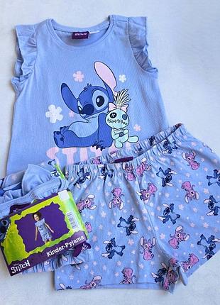 Детская пижама летняя disney stitch 110-116 см для девочек