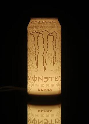 Нічник світильник monster energy (монстер енерджі) 7х7х16 см, настільна декоративна лампа у вигляді банки