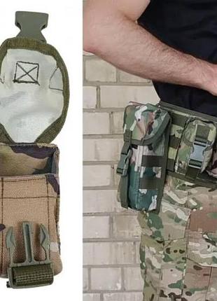 Подсумок гранатный двойной мультикам (molle, итог для гранат на разгрузке, жилет, рпс)