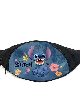 Поясная сумка бананка лило и стич (gb- lilo & stitch 01) gear bag черная