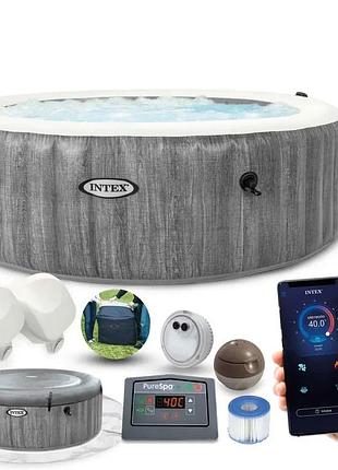Басейн джакузі надувний спа intex 28442 ø 216 х 71 см, 6-х місць, аеро, 1741 л/год