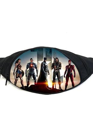 Поясная сумка бананка лига справедливости (justice league gb 06) gear bag черная