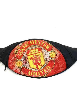 Поясная сумка бананка фк манчестер юнайтед (gb - fc manchester united 03) gear bag черная