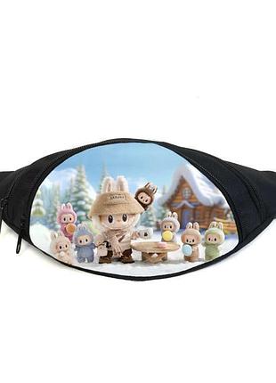 Поясна сумка бананка лабубу (gb-labubu 05) gear bag чорна