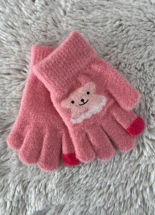 Детские перчатки от 1-3 лет детские перчатки альпака, одинарные детские перчатки розовый