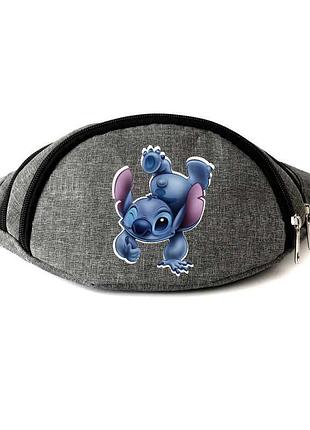 Поясная сумка бананка лило и стич (lilo & stitch 04) cappuccino toys серая