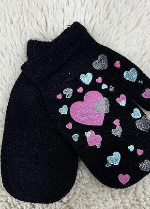 Детские перчатки от 2-5 лет детские варишки одинарные черный
