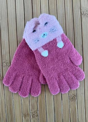 Детские перчатки от 1-3 лет детские перчатки альпака, одинарные детские перчатки малиновый