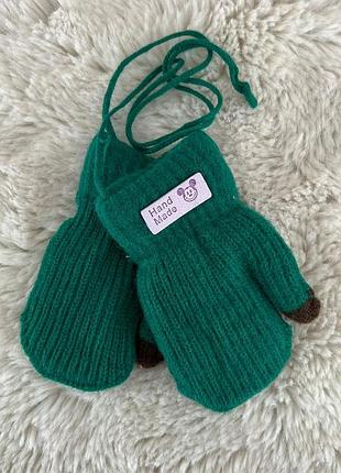 Детские перчатки от 1-3 лет детские варешки на меху