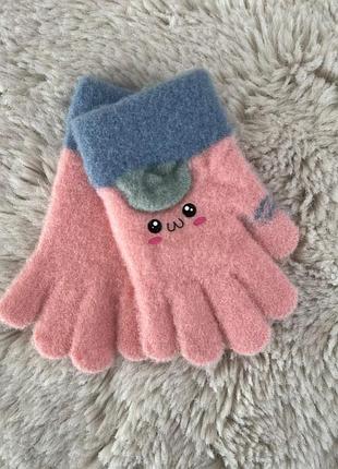 Детские перчатки от 1-3 лет детские перчатки альпака, одинарные детские перчатки розовый