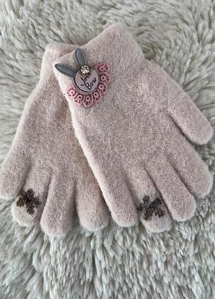 Детские перчатки от 1-3 лет детские перчатки альпака, одинарные детские перчатки бежевый