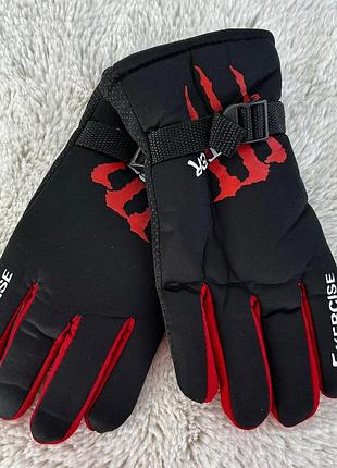 Мужские варежки зимние на меху,размер l-xl чорный