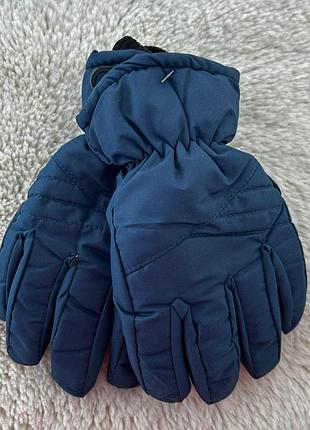 Краги детские, лыжные перчатки подростковые, детские перчатки 9-10-11 лет синий