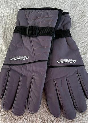 Мужские варежки зимние на меху,размер l-xl бузковый