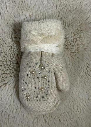 Детские перчатки от 3-5 лет детские варешки утепленные мехом