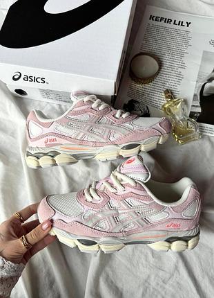 Женские кроссовки asics gel-nyc pink ассикс розового цвета