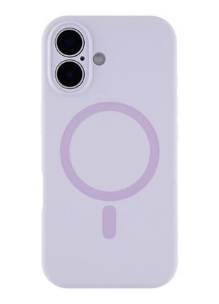 Чохол накладка glow silicone case з рамкою камери для iphone 16 панель-накладка для телефону з magsafe light purple