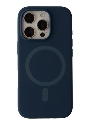 Чехол накладка glow silicone case with magsafe для apple iphone 16 pro панель-накладка для телефона магнитная зарядка dark blue
