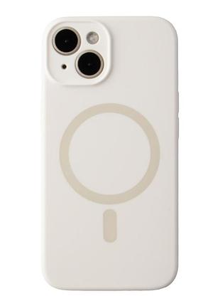 Чохол накладка glow silicone case з рамкою камери для iphone 13 панель-накладка для телефону з magsafe white