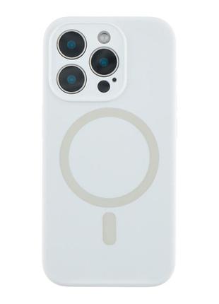 Чехол накладка glow silicone case с рамкой камеры для iphone 15 pro max панель-накладка для телефона с magsafe