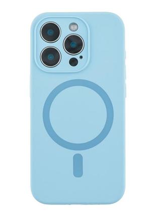 Чохол накладка glow silicone case з рамкою камери для iphone 12 pro панель-накладка для телефону з magsafe blue