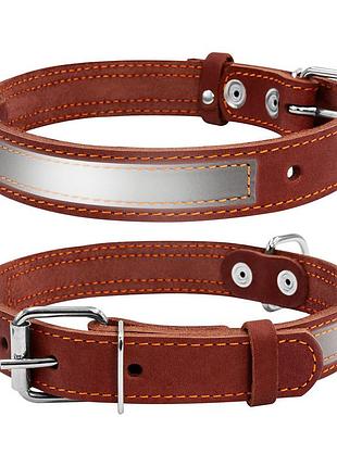 Нашийник collar зі світловідбиваючою стрічкою (ш 35мм, д 48-63см), коричневий