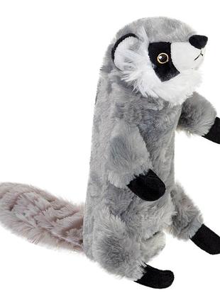 Игрушка для собак шкурка енота с бутылкой-пищалкой gigwi catch&fetch, искусственный мех, пластик, 51 см