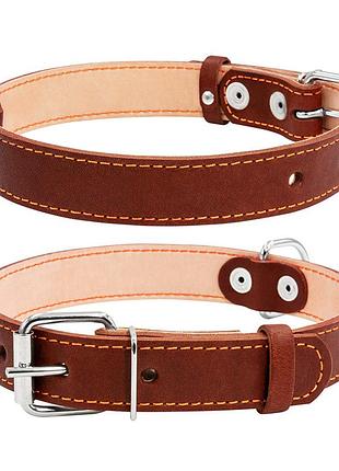 Ошейник collar двойной (ш 25мм, д 38-50см), коричневый