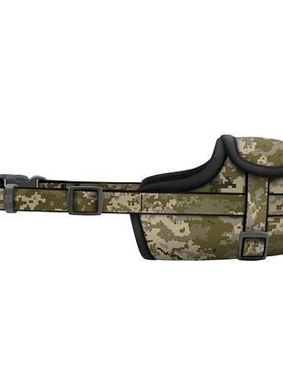 Намордник для собак waudog nylon, малюнок "мілітарі", пластиковий фастекс, розмір m, обхват морди 19-26 см