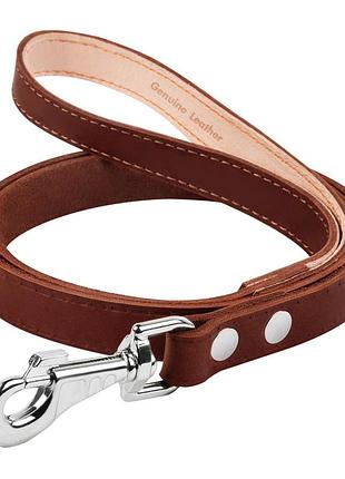 Поводок "collar" одинарный, непрошитый (ширина 16мм, длина 122см) коричневый