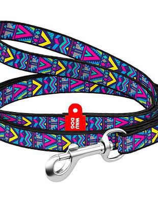 Поводок для собак нейлоновый waudog nylon, рисунок "инди", ш 10 мм, длина 122 см