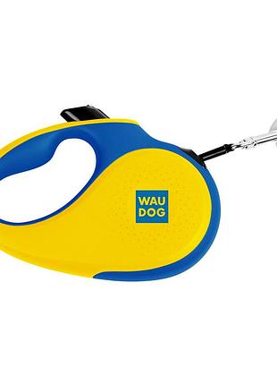 Поводок-рулетка для собак waudog r-leash, рисунок "colors of freedom", m, до 25 кг, 5 м, светоотражающая лента