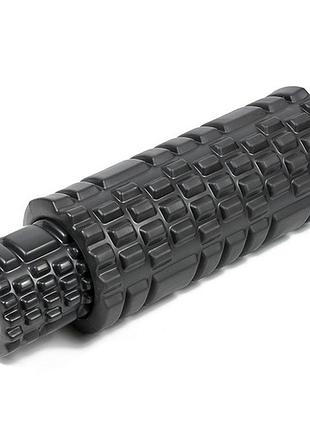 Массажный ролик easyfit grid roller double 33 см черный