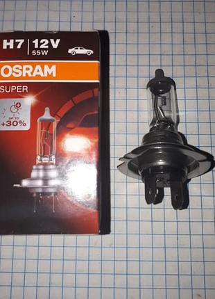 Лампа автомобильная h7 12v + 30% 55w osram